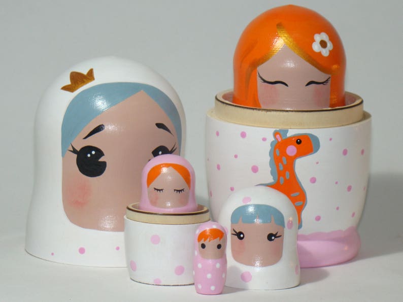 Nesting Dolls for Kids Little Princess 5 Pcs Set Hand Etsy