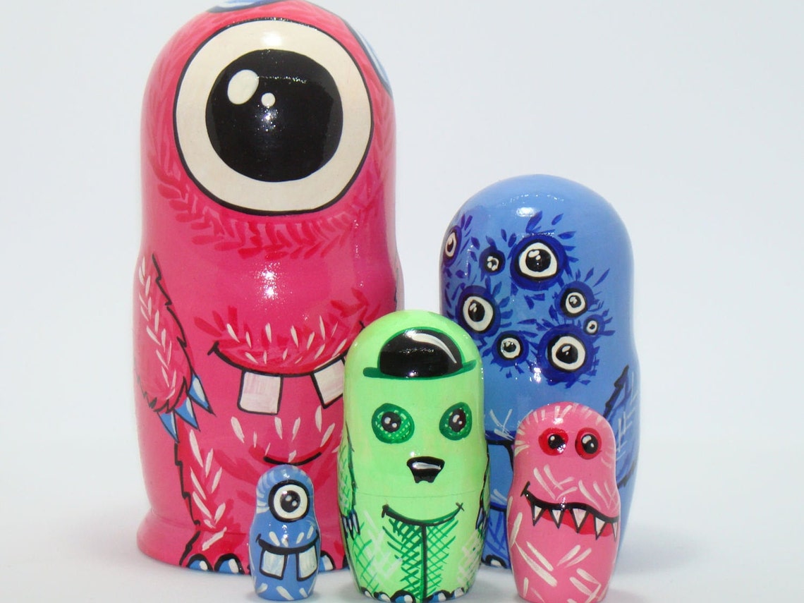 Nesting Doll Cute Monsters Funny Monsters Nesting Dolls Etsy