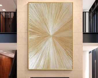 Original Gold Textured Painting, Metallic Abstract Wall Art, Maximalist Decor, Luxury Modern Home Decor, Handmade Gold Wall Decor,Gift Ideas