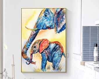Elephant Painting Etsy