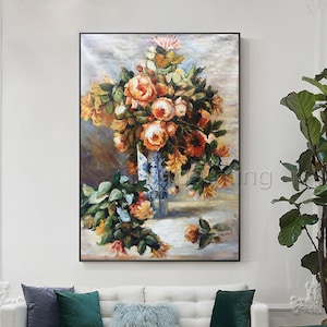 Abstract floral paintings on canvas original art rose orange decor large wall art oil painting wall Pictures cuadros abstractos