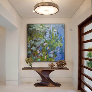 Monet paintingLarge canvas art,Large wall art,impressionist painting,lotus oil painting,large framed wall art,water lily painting,Ymipaint
