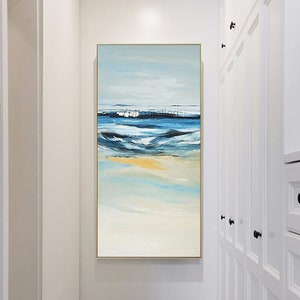 Modern Abstract painting on canvas art sea wave blue acrylic large painting original huge size Wall Pictures home decors cuadros abstractos
