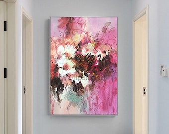 Abstract Floral Painting: Palette Knife Impasto Art on Canvas