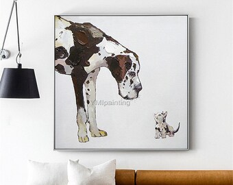 アクリル画　子犬　キャンバスアート　送料無料 蝶犬戯舞 - チワックス犬の子犬 No.5】春・蝶・子犬・アート