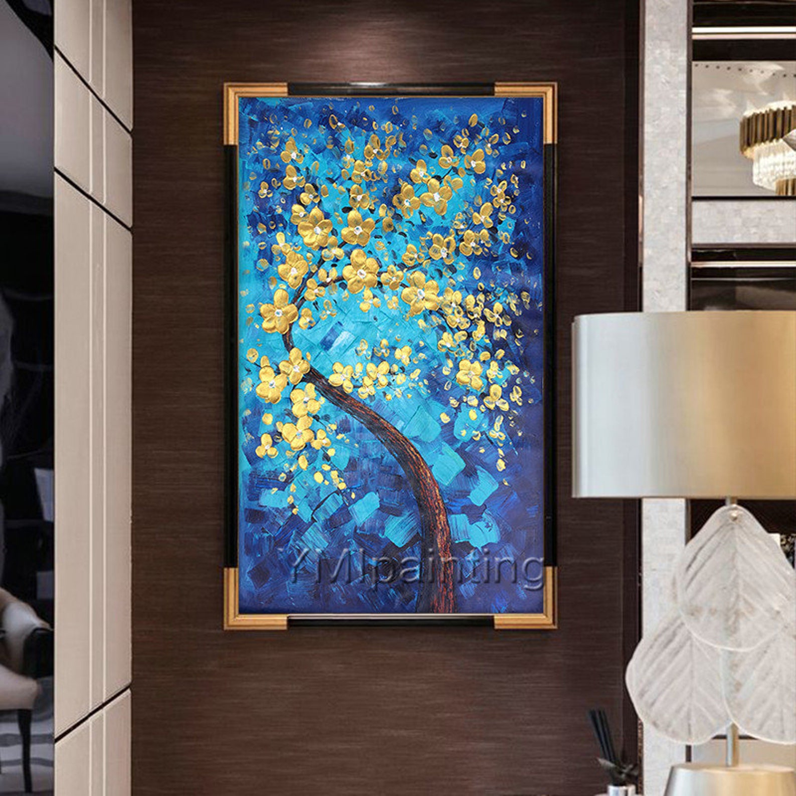 Framed Wall Art Tree Painting Abstract Original Art Painting Etsy