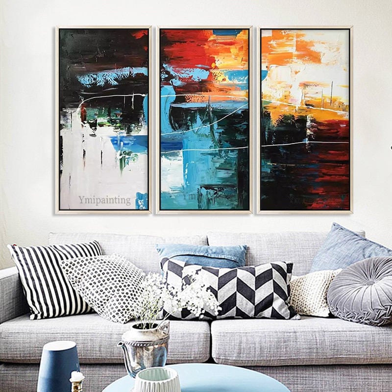 3 pieces Wall Art Abstract painting acrylic paintings on | Etsy
