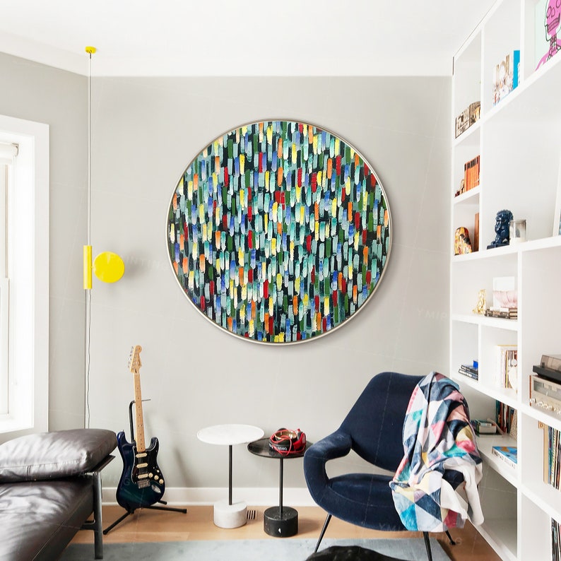 3D Round Framed Wall Artcolorful Artmodern Artabstract - Etsy