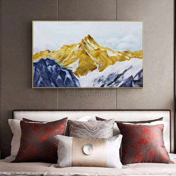 Snow mountains Peaks Abstract Oil painting on canvas modern | Etsy