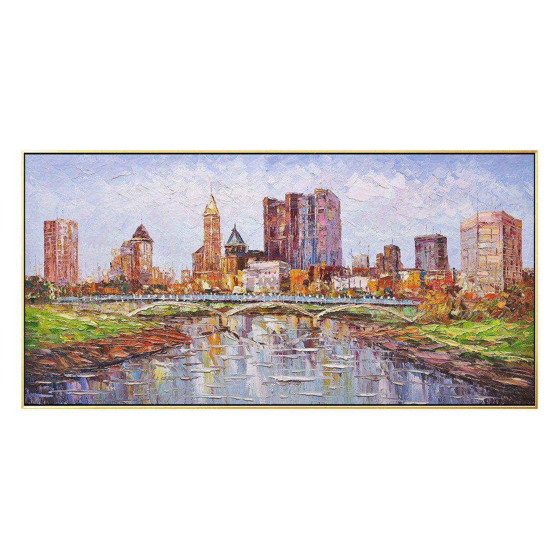 Columbus Skyline Art Ohio Wall Art city oil paintings on Etsy
