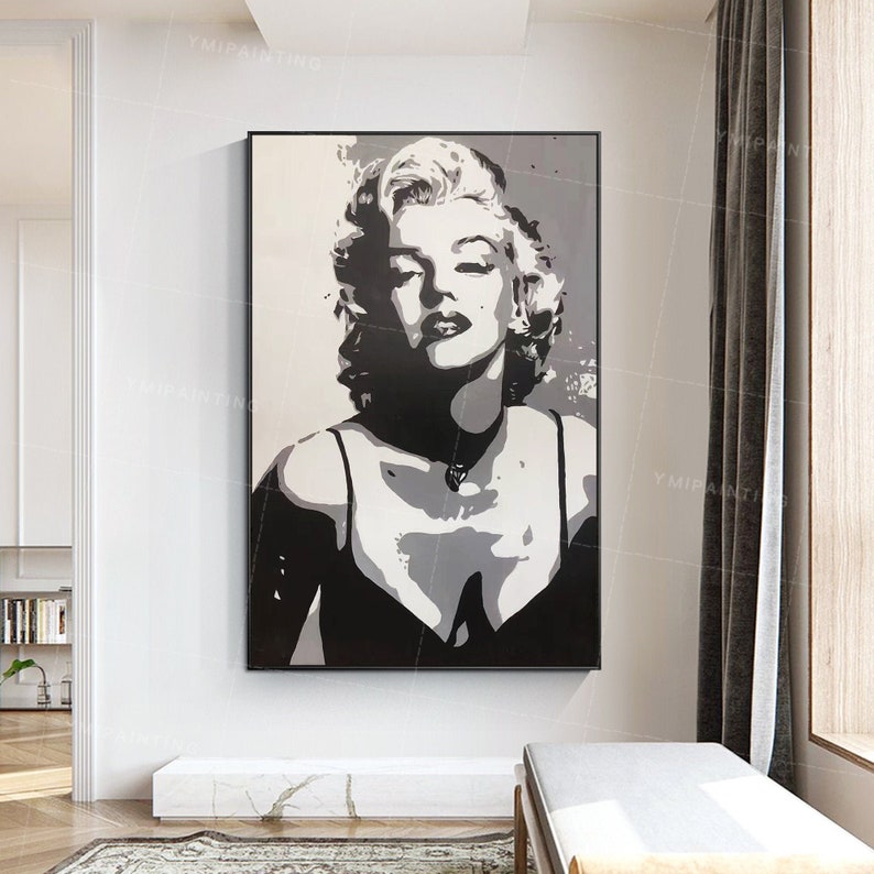 Marilyn Monroe Oil Paintings on Canvas Art Lady Portrait - Etsy