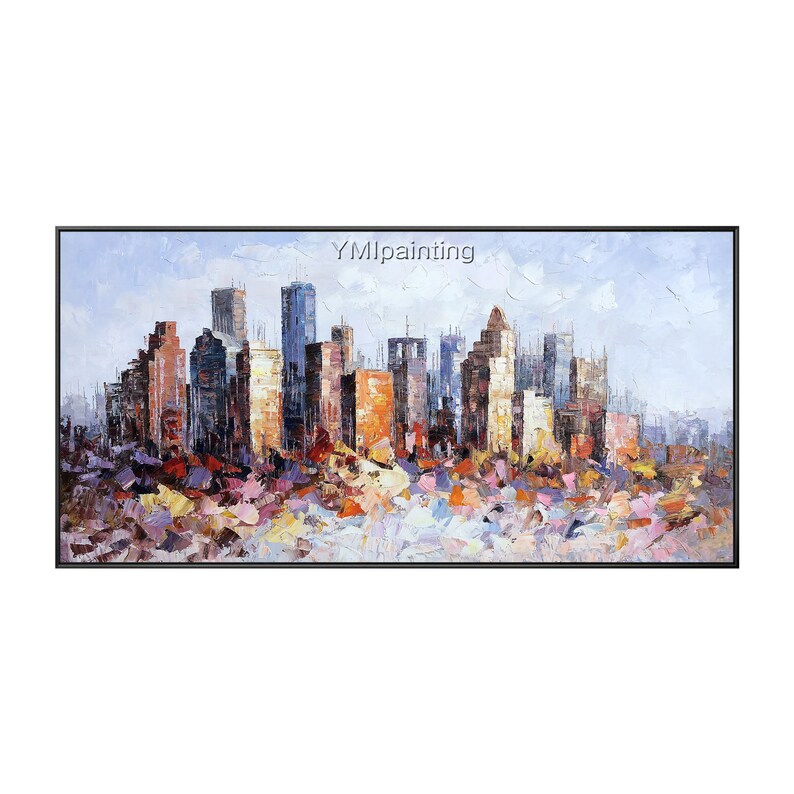 Framed Wall Art Houston Cityscape Skyline Oil Paintings on Etsy Canada
