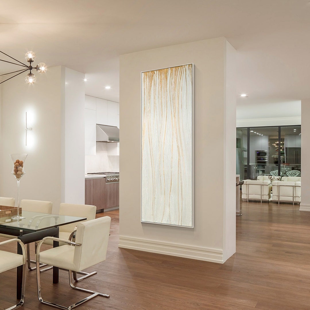 Gold Wall Art,long Narrow Wall Art,beige Wall Art,gold Painting,beige