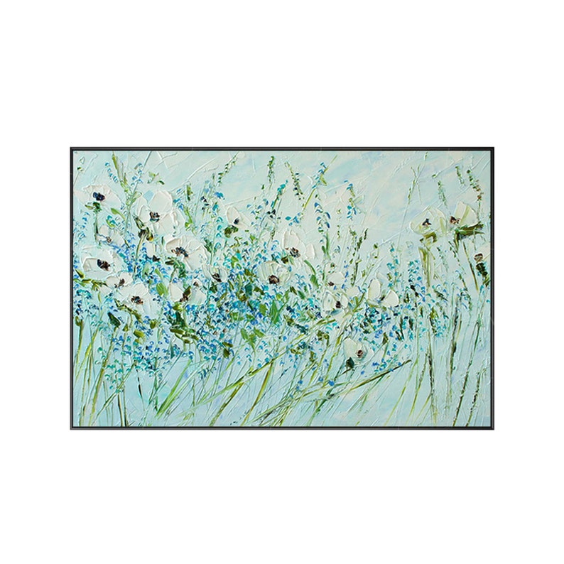 Framed Wall Art Abstract Floral Paintings on Canvas Palette Etsy