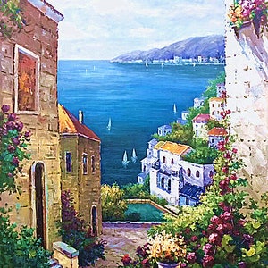 Original Oil Painting Mediterranean Landscape Painting Venice - Etsy