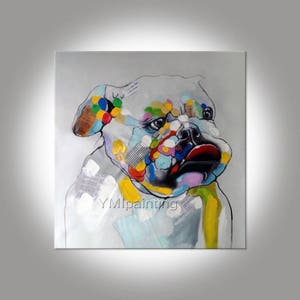 Dog painting On Canvas abstract painting acrylic painting Wall Art pictures for living room home decor original painting hand-made animal