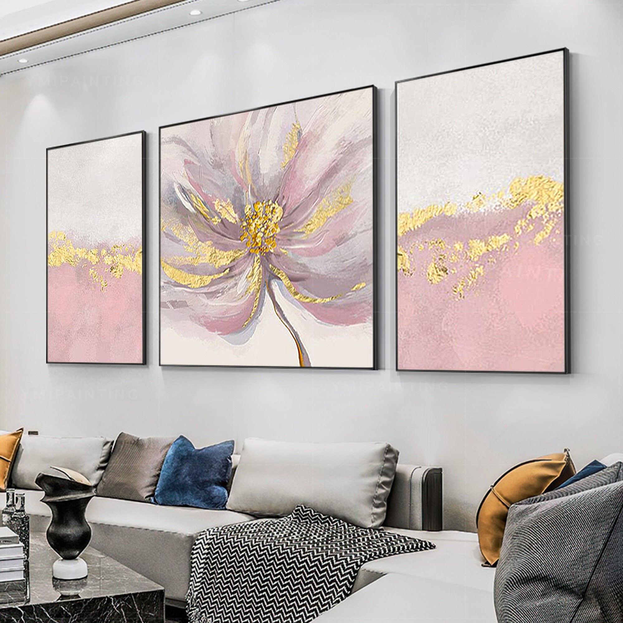 Watercolor flower painting wall decor painting framed wall | Etsy