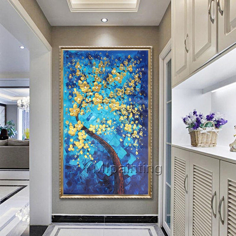 Framed wall art Tree painting abstract Original art Painting Etsy