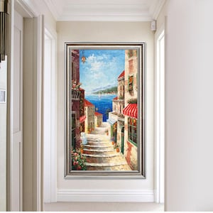 Original Oil Painting Mediterranean landscape hand painted Italy Venice Painting Cityscape painting art on Canvas Painting Wall art pictures