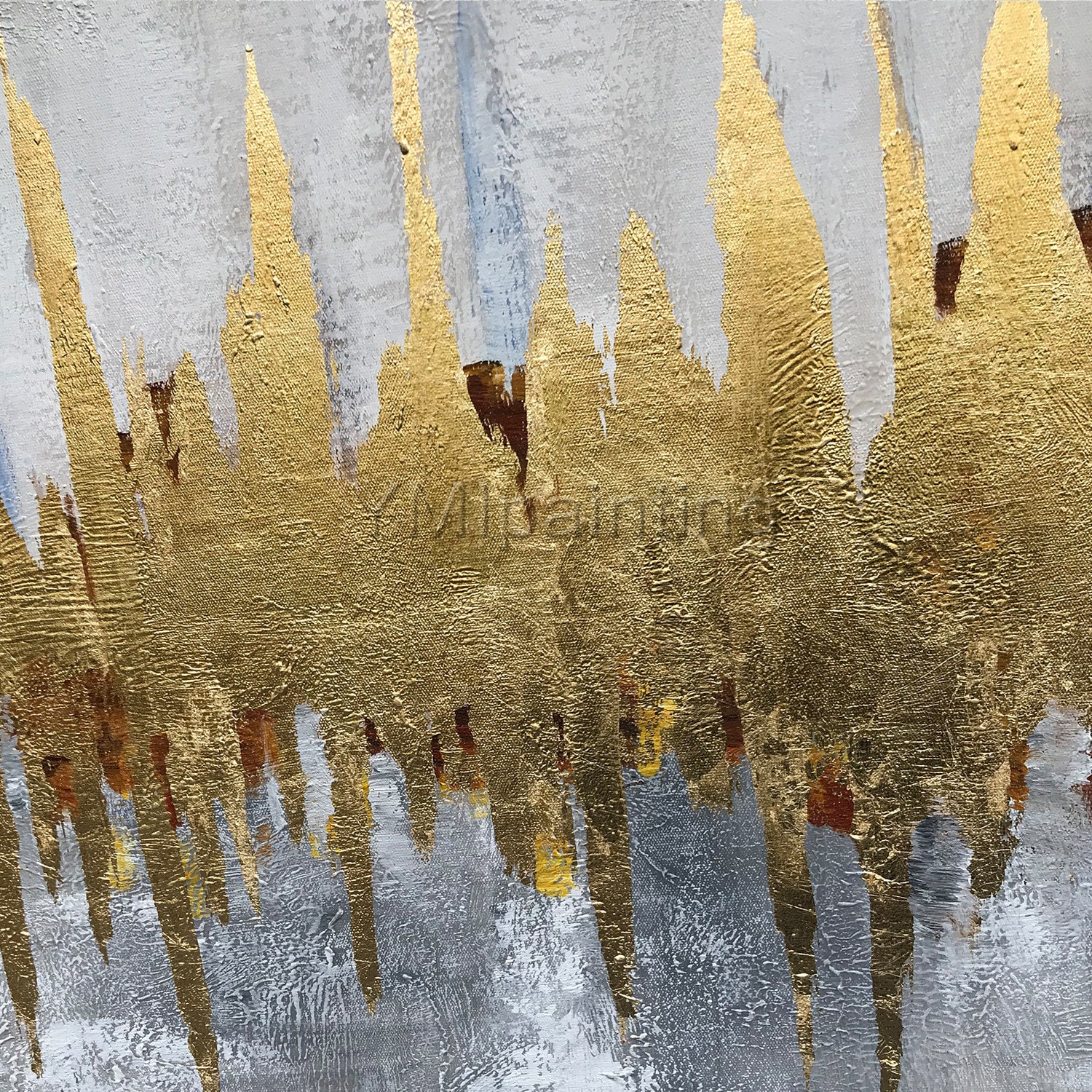 Incompletion, acrylic and liquid gold leaf on canvas, 10 x 8 : r/painting
