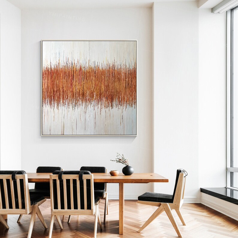 Abstract Art Orange Red Modern Art Paintings on Canvas Large Etsy