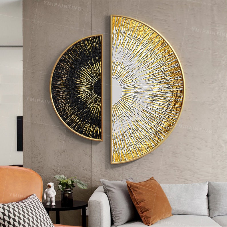 Gold art set of 2 wall art Ymipainting 2 piece wall art framed Etsy