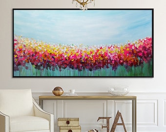 Abstract Floral Painting: Heavy Texture Palette Knife Art