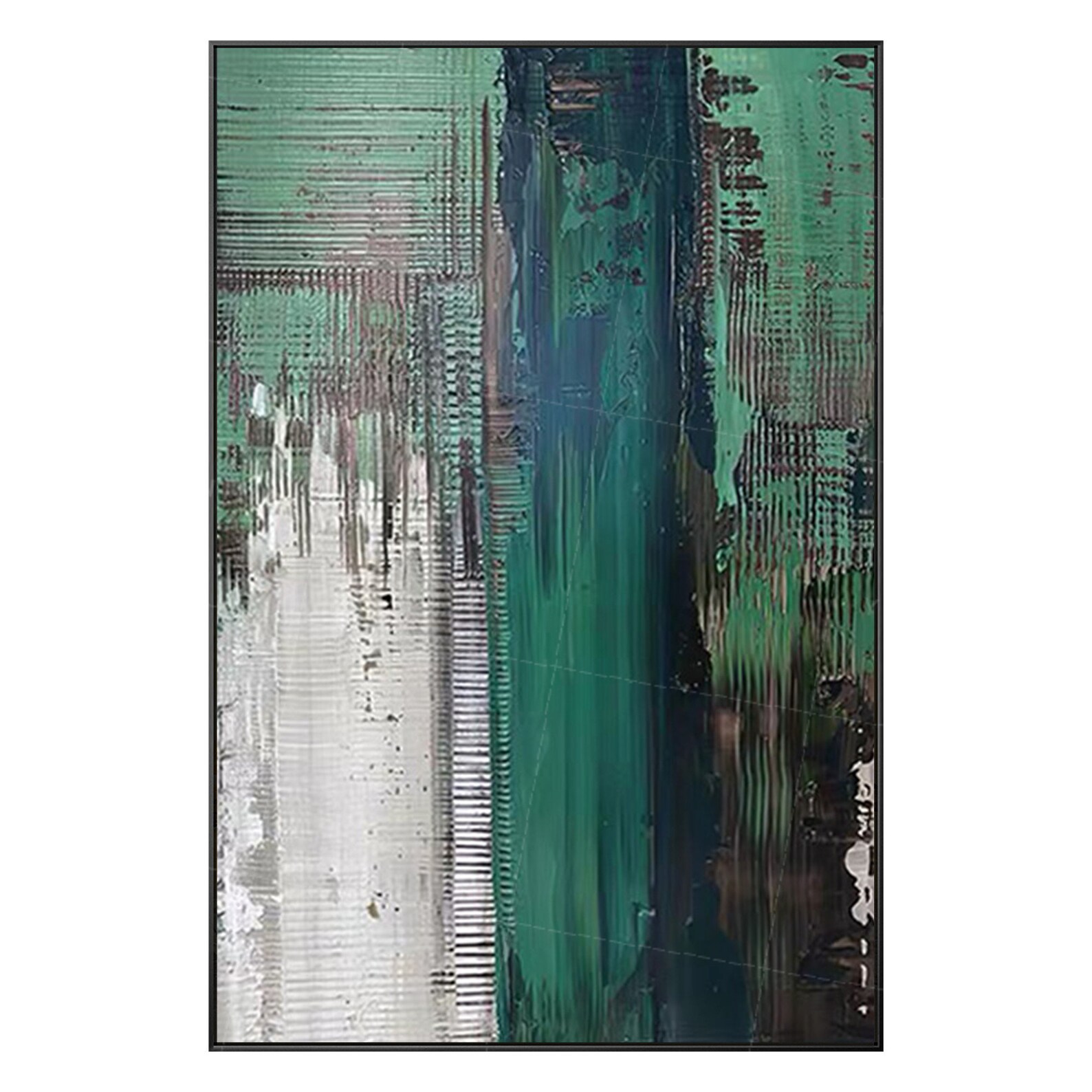 Emerald Green Painting on Canvas Original Framed Wall Art Etsy