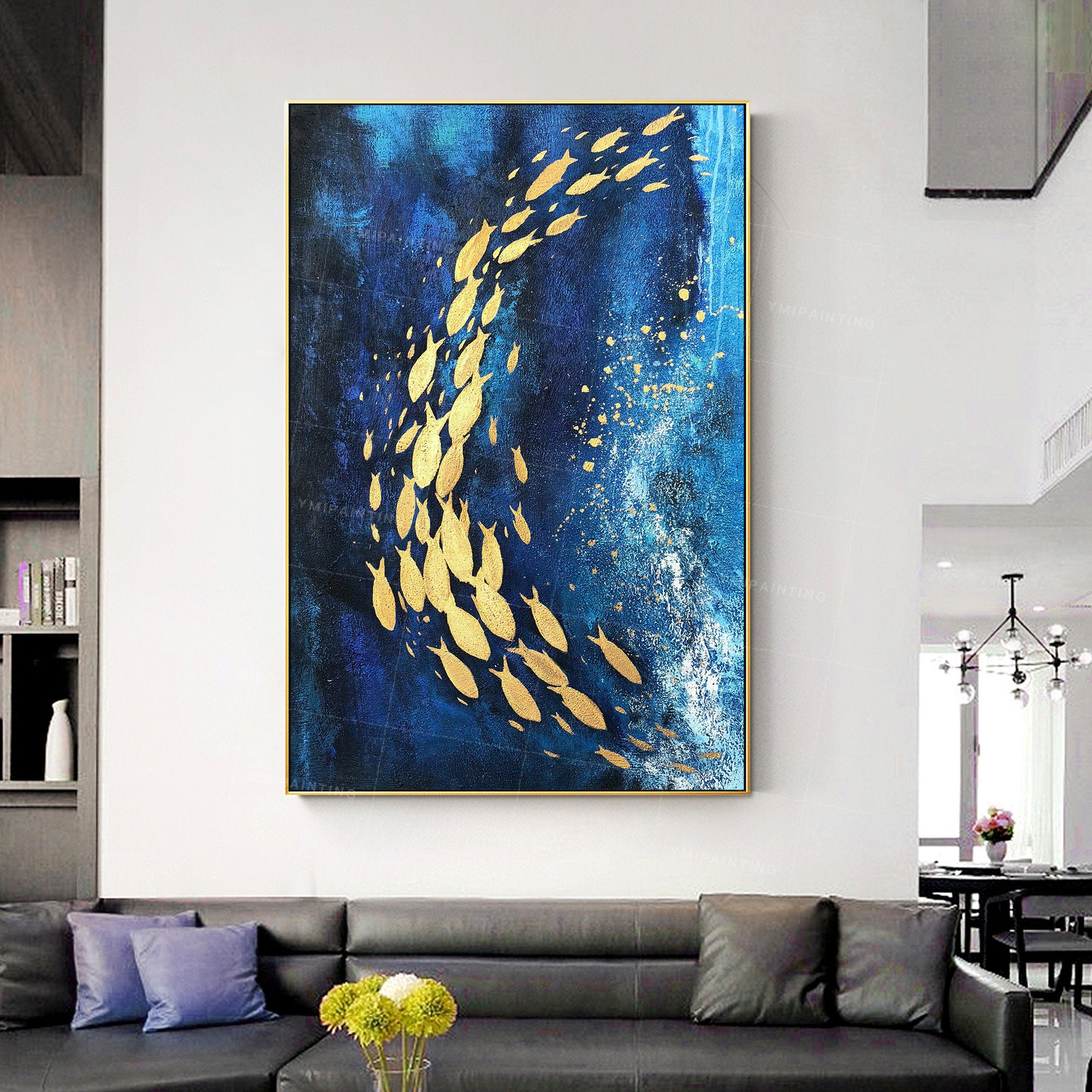 Bedroom Original Painting for Living Room Modern Art Textured Acrylic