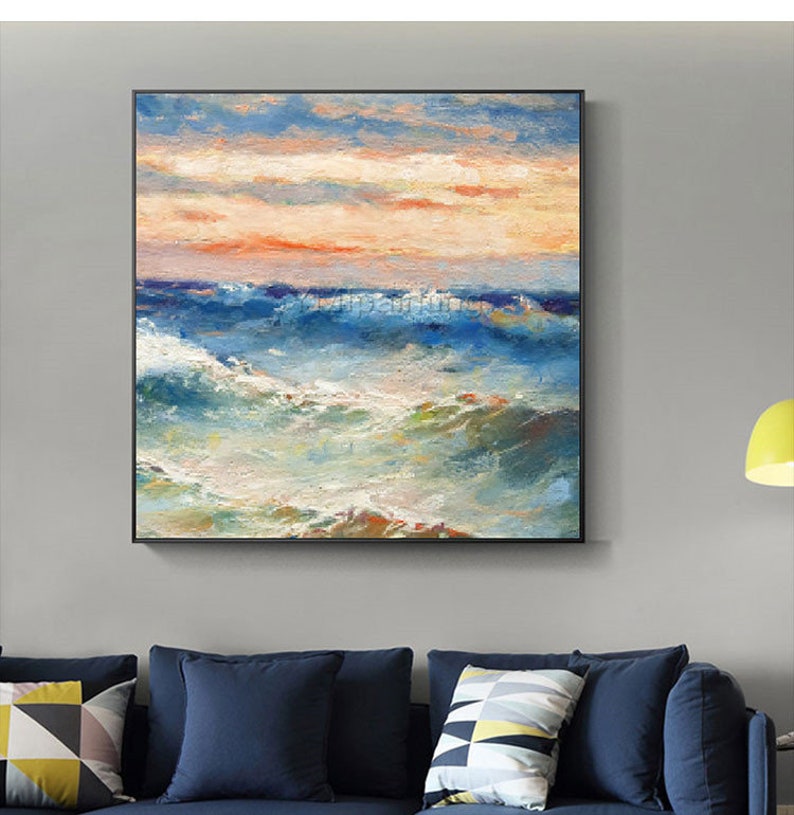 Modern Abstract Original Sea Waves Acrylic Paintings on Canvas - Etsy