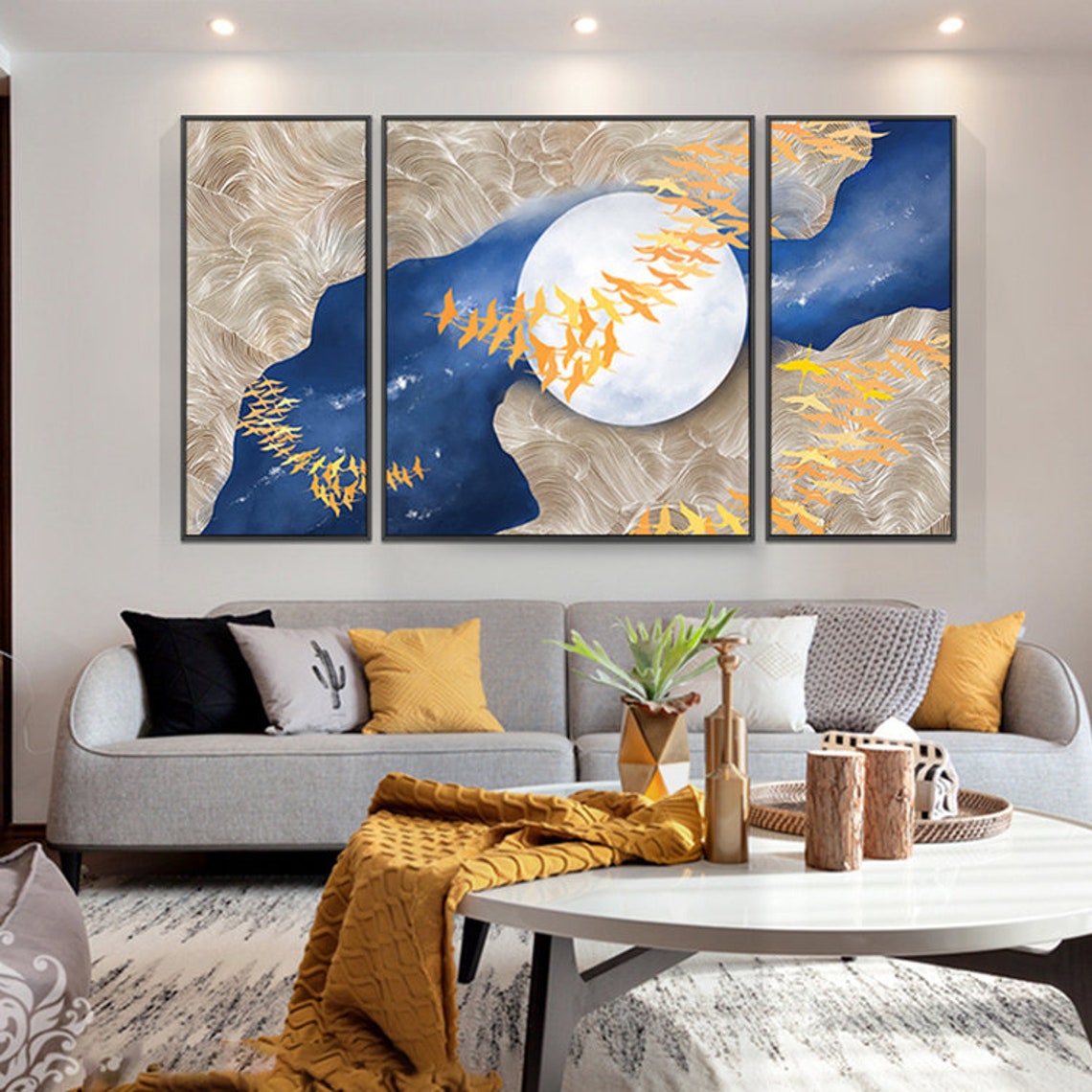 Framed painting 3 pieces wall art Abstract Acrylic Paintings Etsy