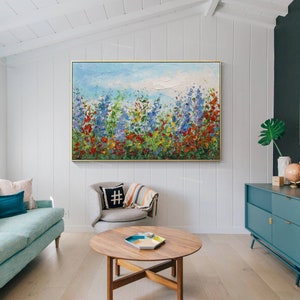 Palette Knife Wildflower Painting: Colorful Floral Meadow Art