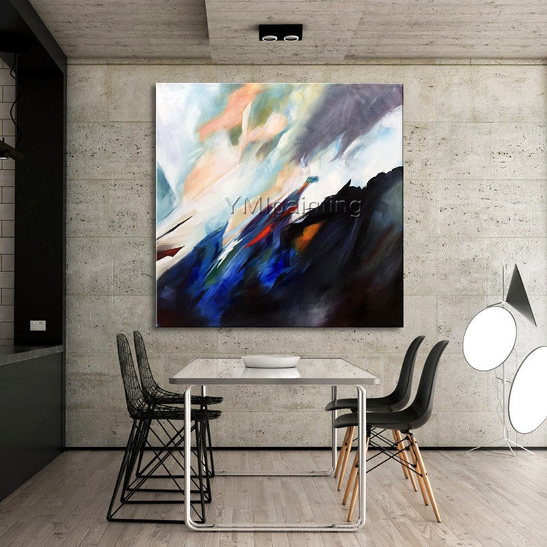 Abstract art acrylic painting on canvas art huge size black Etsy