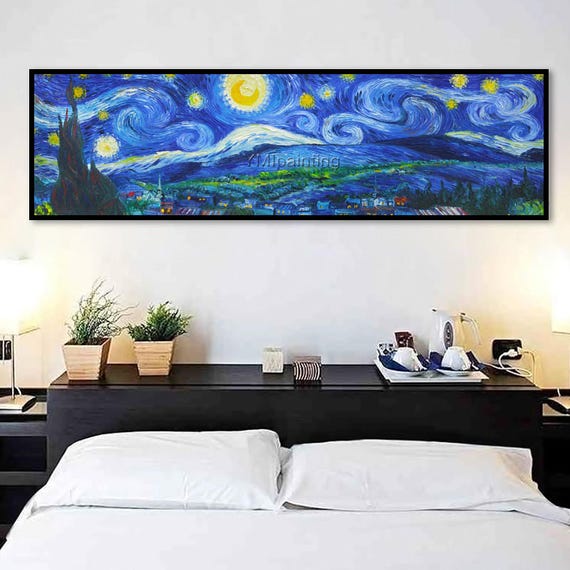 Starry Night Painting Vincent Van Gogh Impression Art Oil | Etsy UK