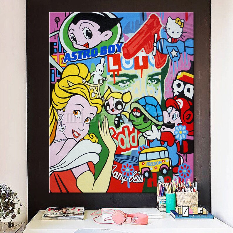 Pop Art Graffiti art Andy Warhol acrylic canvas painting Hand Etsy