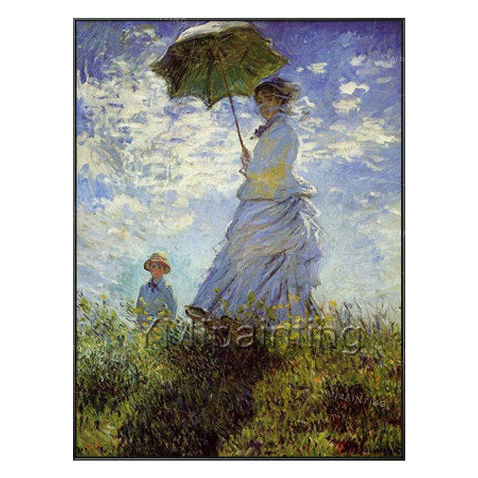Claude Umbrella Woman Oil Framed Painting on Canvas Art Etsy