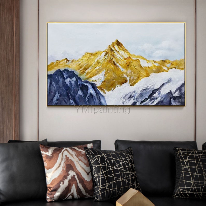Snow Mountains Peaks Abstract Oil Painting on Canvas Modern - Etsy