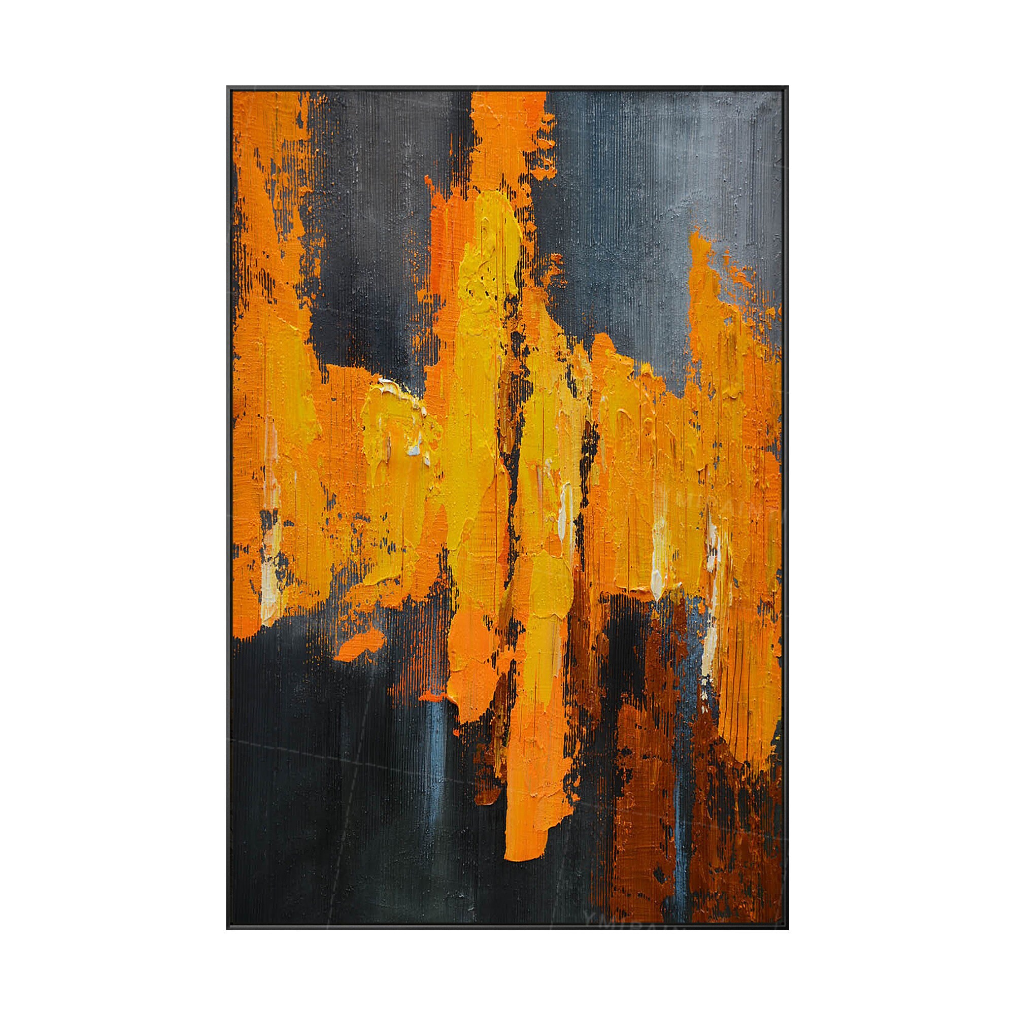 Abstract Painting Orange Yellow Painting Acrylic Paintings on Etsy