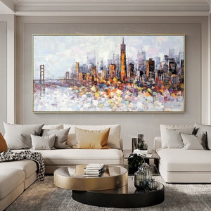 San Francisco Oil Paintings on Canvas Original Skyline - Etsy