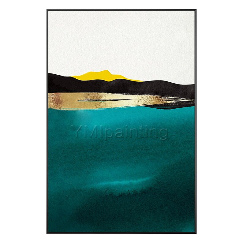 Framed Wall Art Gold Art Abstract Acrylic Paintings on Canvas Etsy