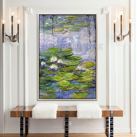 Claude Monet Ninfee Pittura ad olio su tela texture per parete