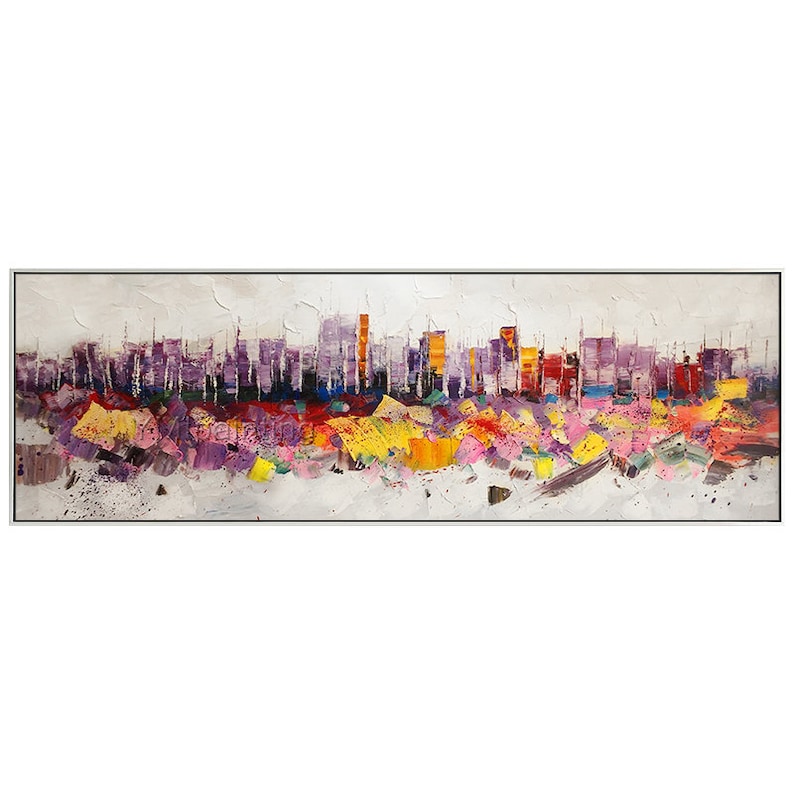 Original New York Skyline oil painting On Canvas modern impasto texture cityscape Large painting wall pictures home decor cuadros abstractos