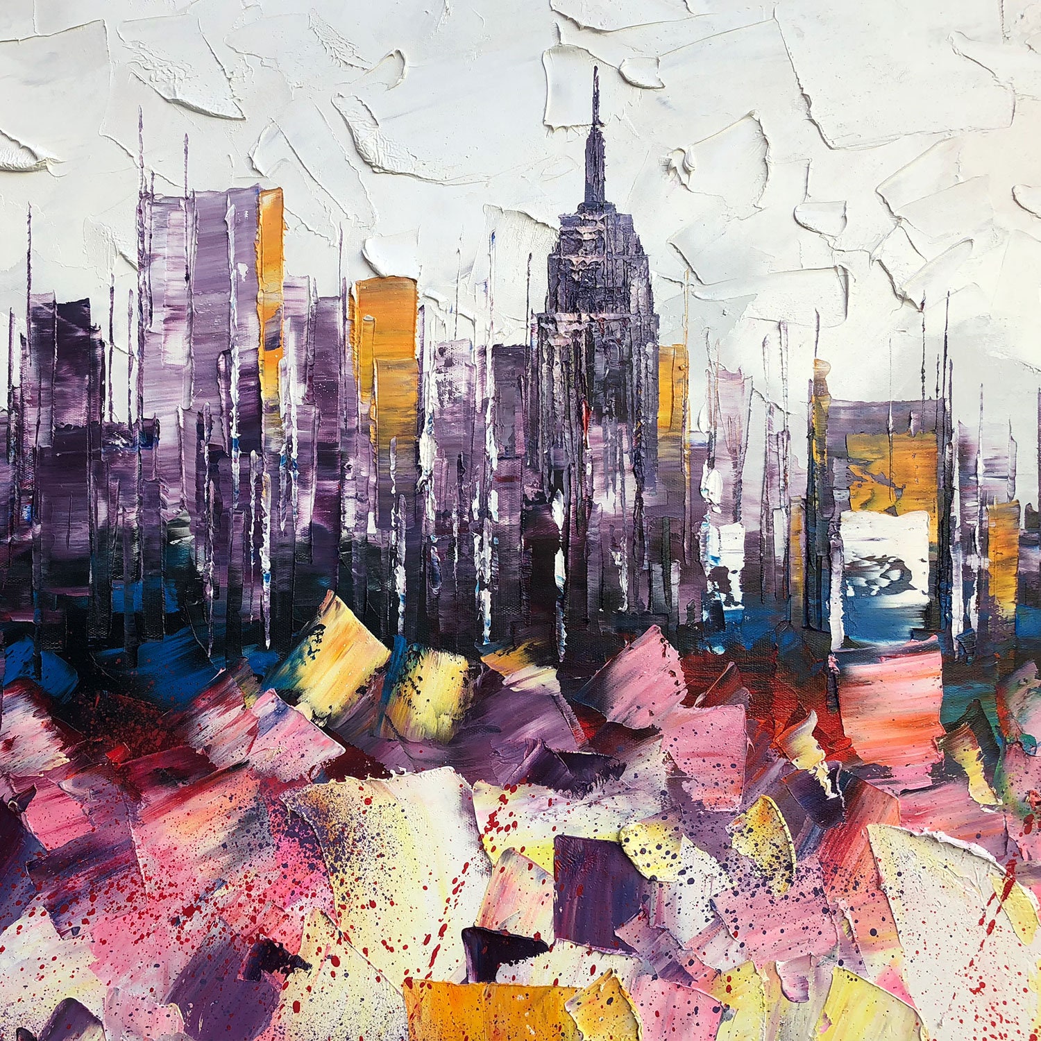 New York Modern Art Abstract Cityscape Acrylic Paintings on Etsy