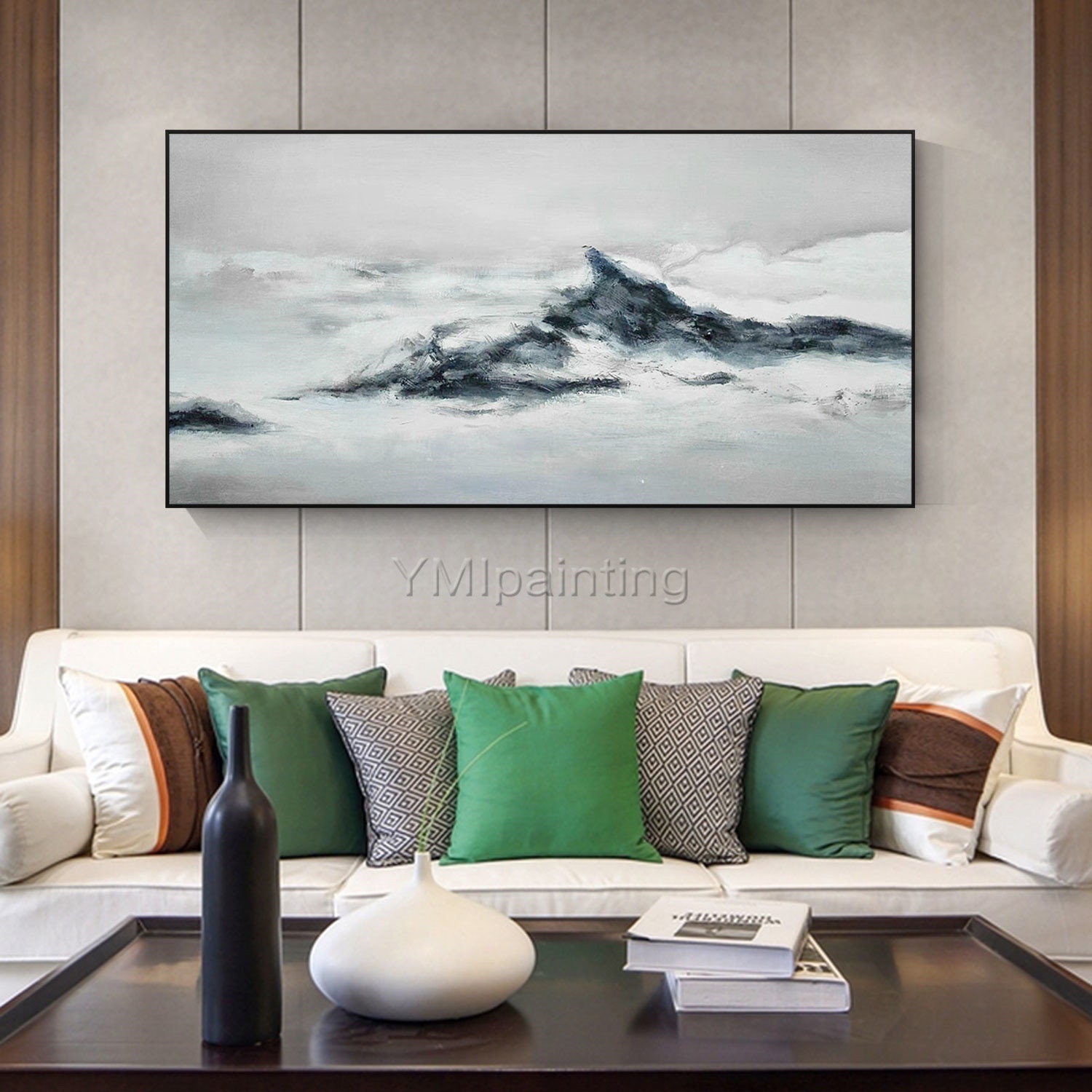 Modern Wall Art Abstract Acrylic Mountain Paintings on Canvas | Etsy