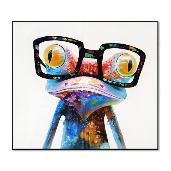 Frog abstract water colour animal wall art prints