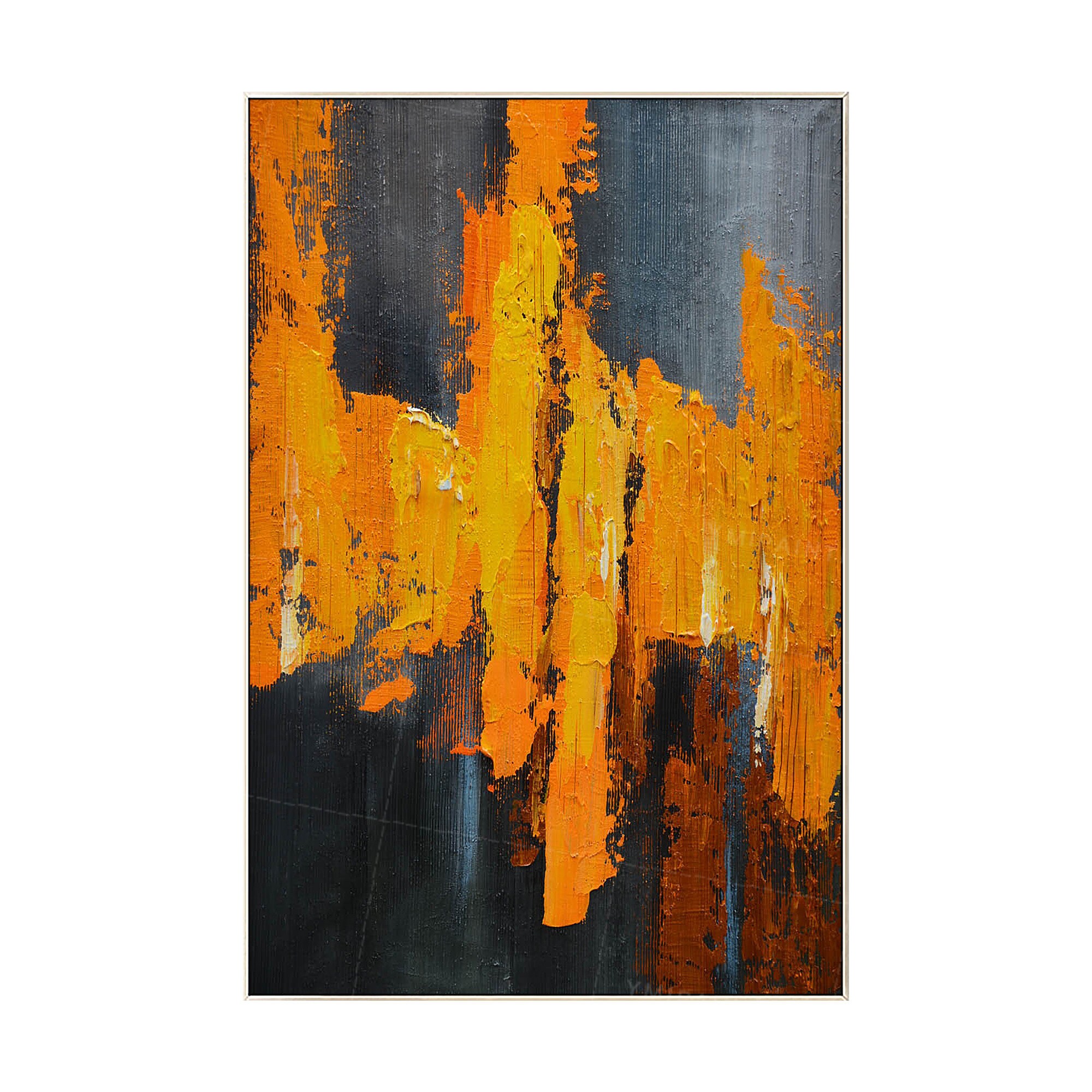 Abstract Painting Orange Yellow Painting Acrylic Paintings on Etsy