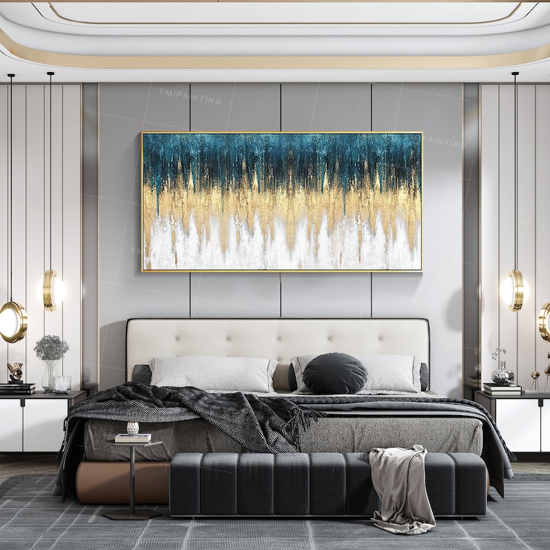 Framed Wall Art Acrylic Teal Wall Art Abstract Paintings on Etsy