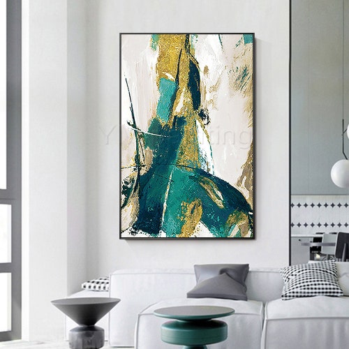 2pieces Emerald Green Gold Framed Wall Art Decor/original Etsy Canada