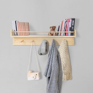 Nursery Shelf With Pegs Kids Shelf Peg Kids Wall Shelf Baby Shower Gift Entryway Shelf Nursery Decor Gift for New Parents Shelf With Hooks Etsy