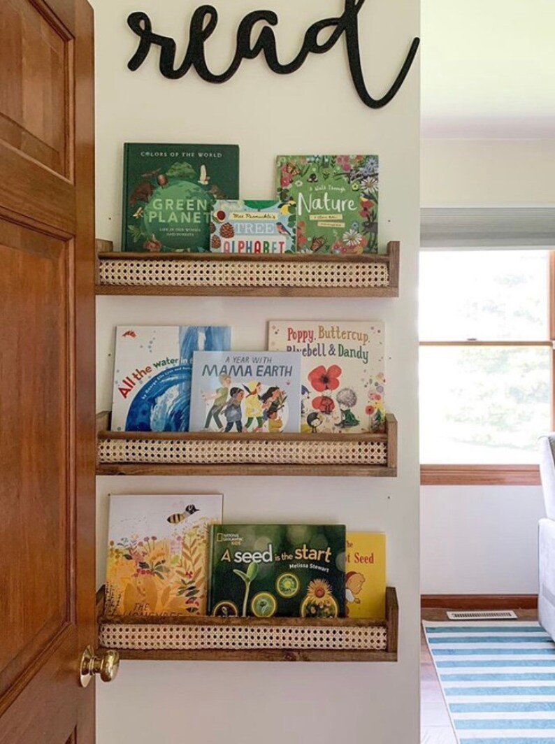 Rattan Shelf Nursery Bookshelf Nursery Shelves Nursery Etsy